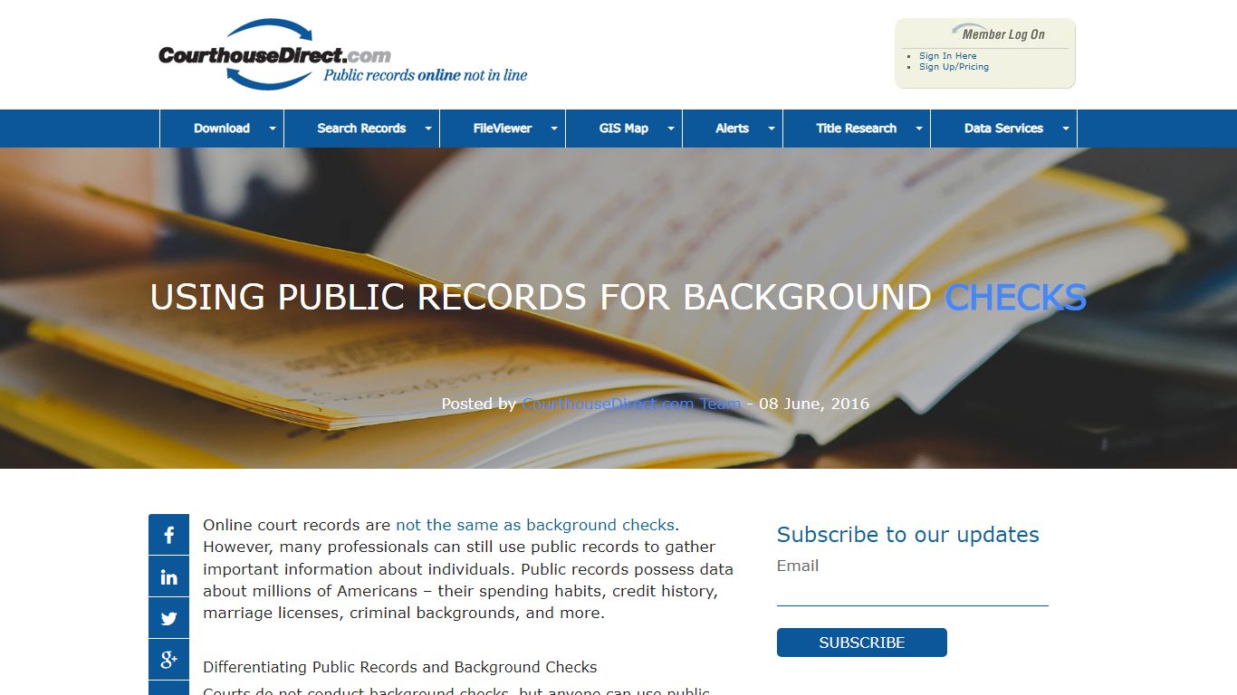Using Public Records for Background Checks - CourthouseDirect.com