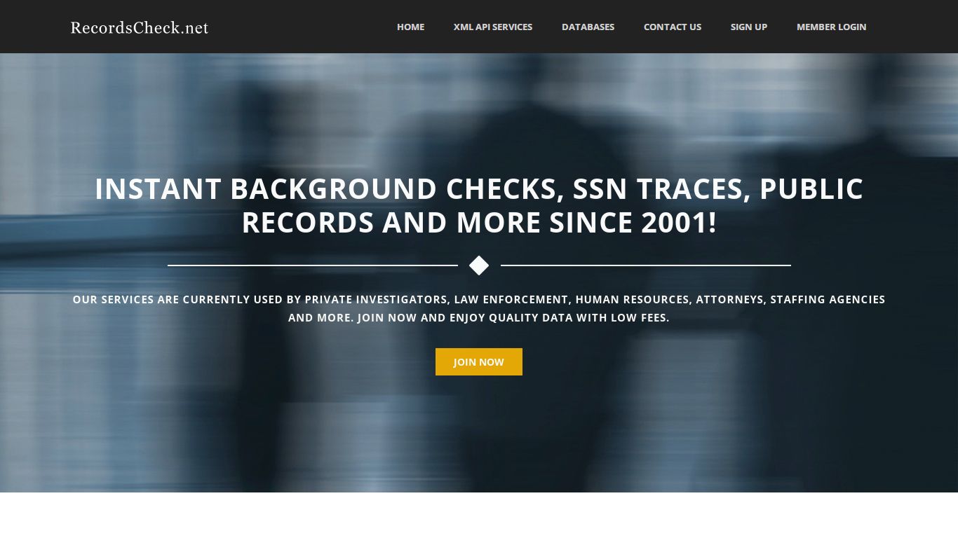 Background Checks, Criminal Records, SSN Traces, Public Records